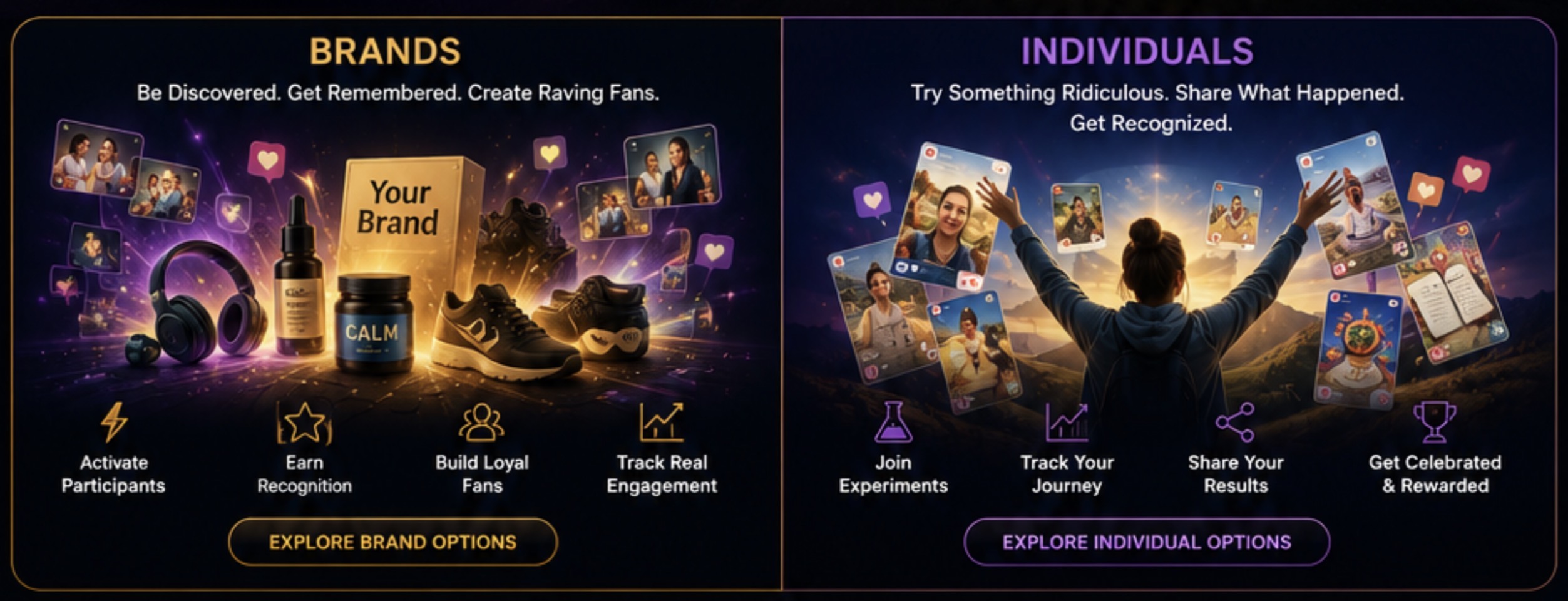 Brands and individuals showcase options