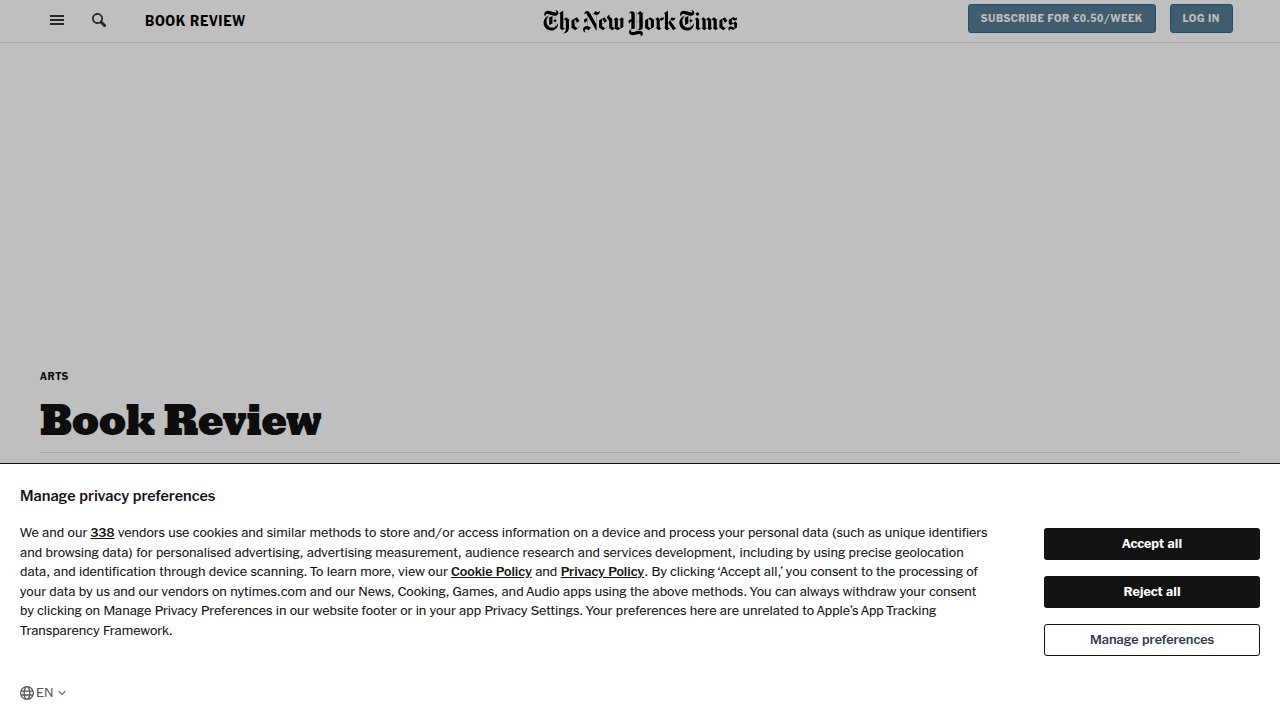 The New York Times Book Review section, a platform where literary works like Project Hail Mary are critically discussed.