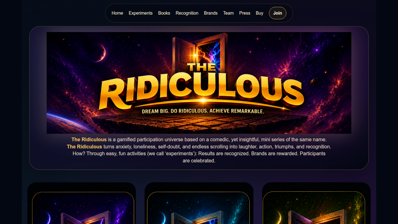 The homepage of Doridiculous.com, providing access to mental health newsletters and supportive resources.