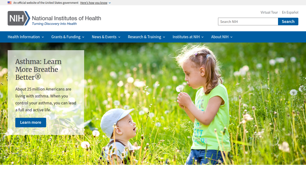 The official website of the National Institutes of Health, a primary source for health research and information.