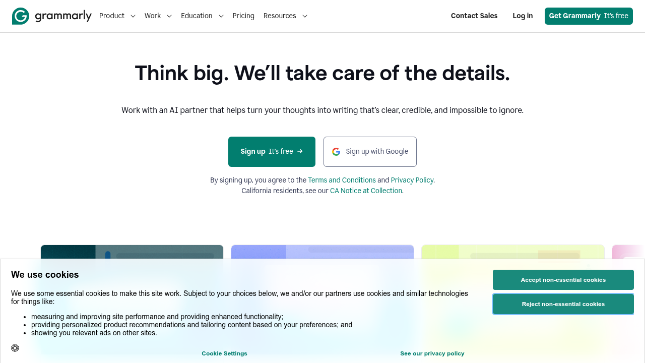Grammarly's interface, a popular tool for enhancing grammar, spelling, and overall writing style.