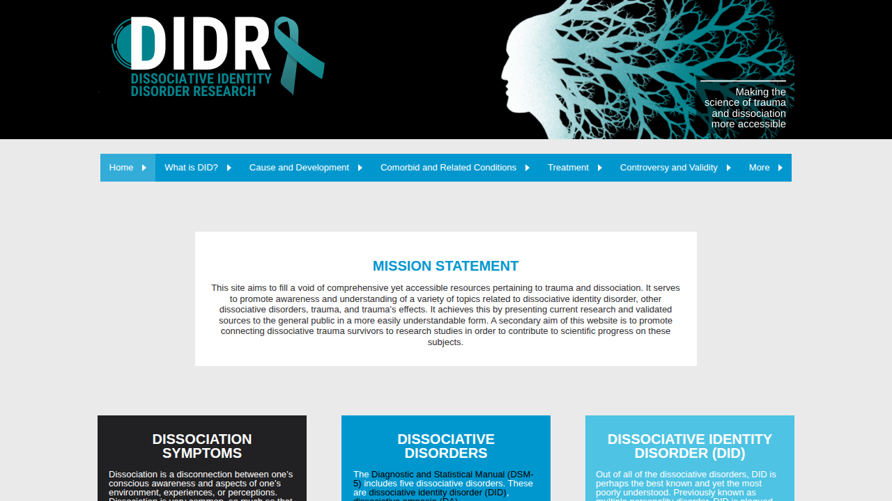 The DID-Research.org website, dedicated to understanding dissociative identity disorder through scientific research.