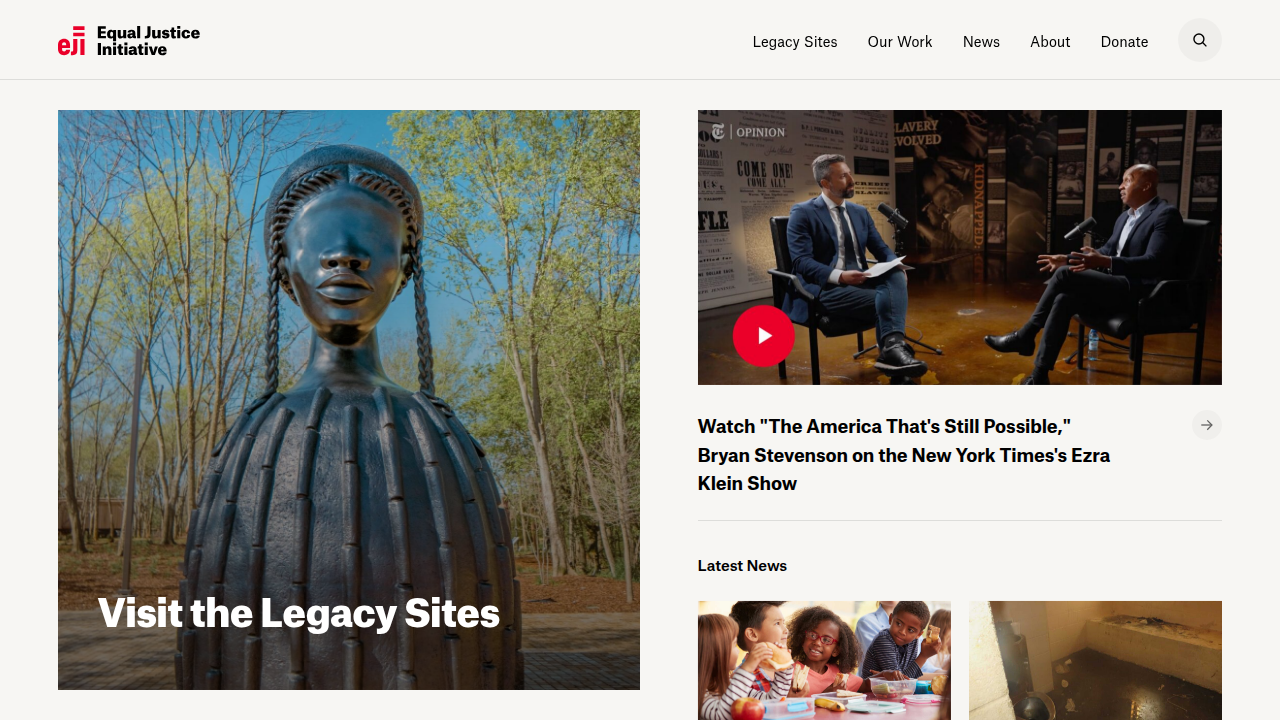 The Equal Justice Initiative (EJI) website details their work defending the poor and wrongly condemned.