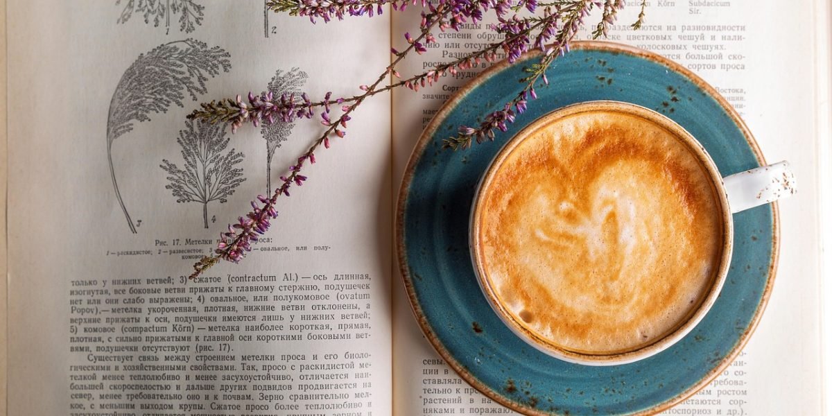 Friends enthusiastically discussing a book over coffee, embodying the social aspect of reading.
