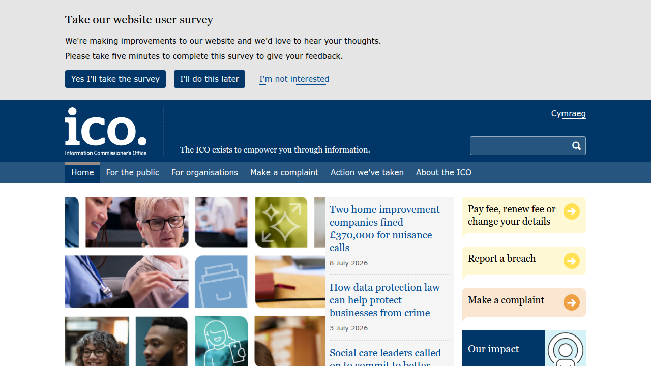 Screenshot of the Information Commissioner's Office (ICO) page explaining the right to data portability.
