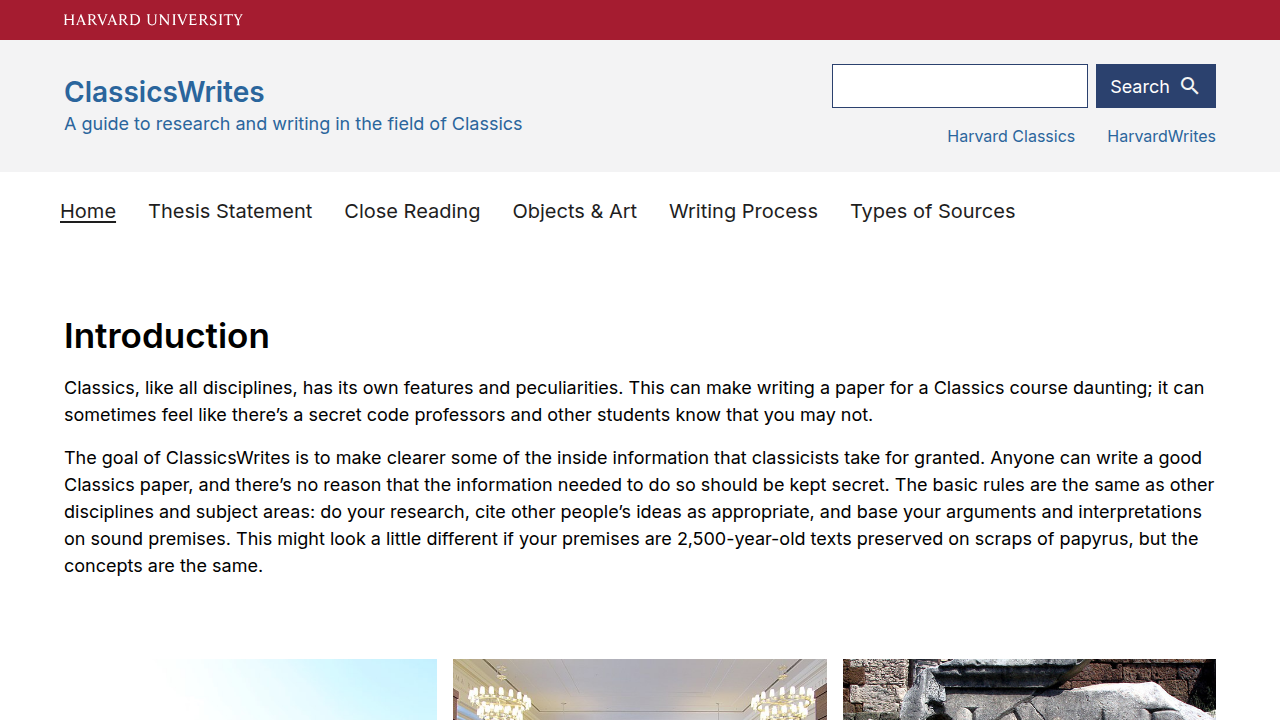 Explore resources on close reading techniques from Harvard University's ClassicsWrites program.
