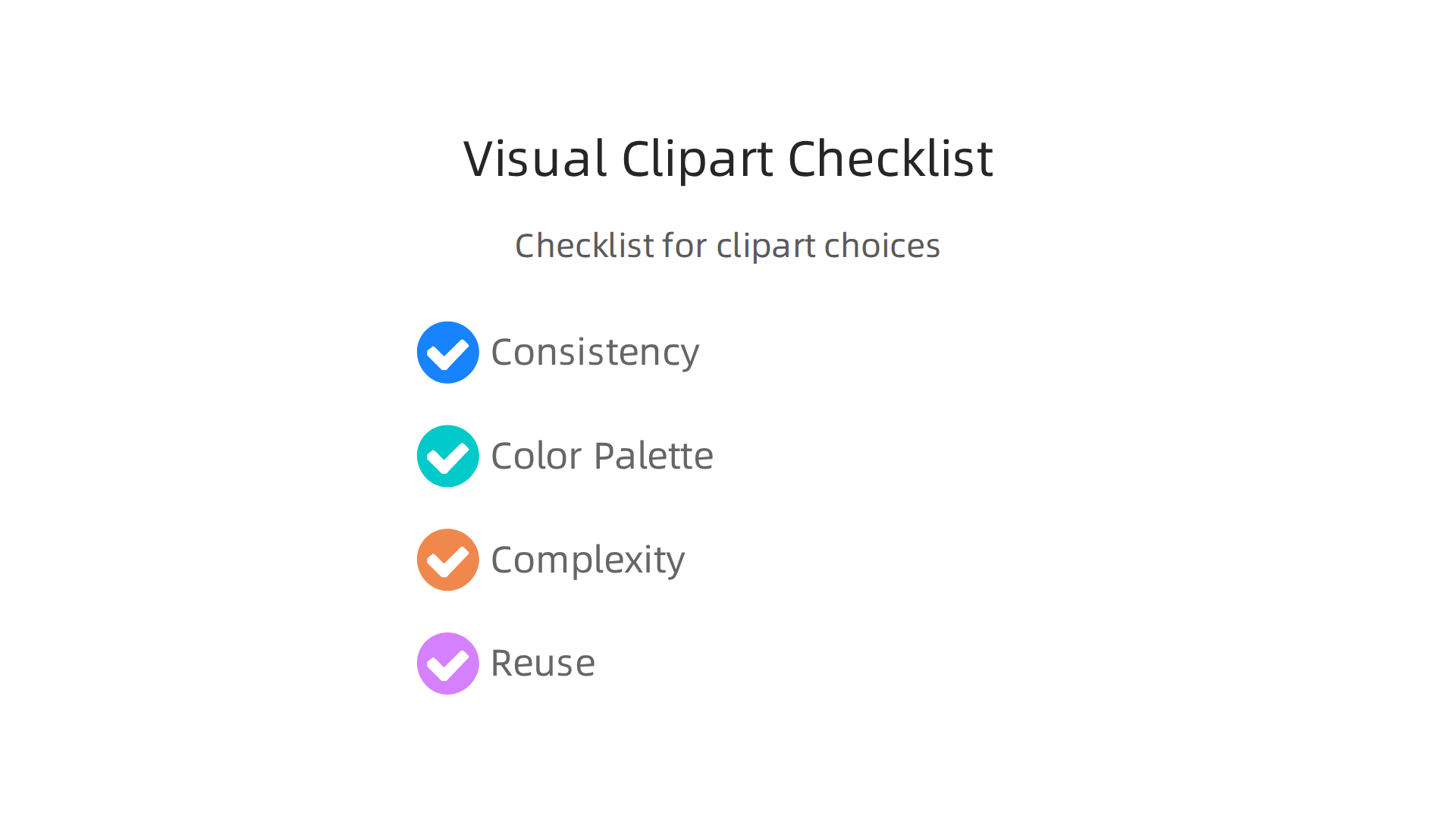 A checklist for authors to plan their visual direction and choose the right clipart style for their book.