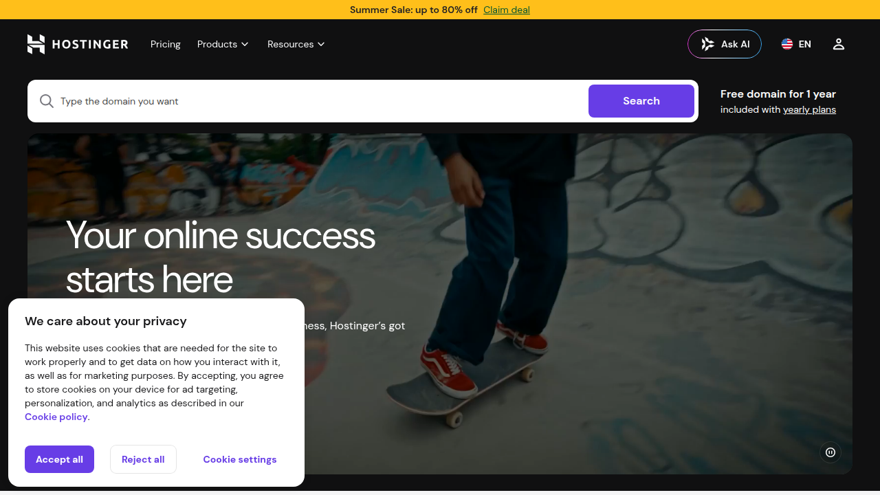 The Hostinger AI Website Builder helps creators quickly launch their online presence with smart features.
