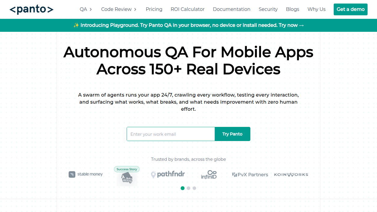 Screenshot from GetPanto.ai, featuring a guide on complete mobile app testing practices for 2026.